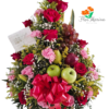 Arreglo Con Rosas Y Frutas Frescas, Festín Floral