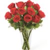 Jarrón con 12 Rosas Rojas